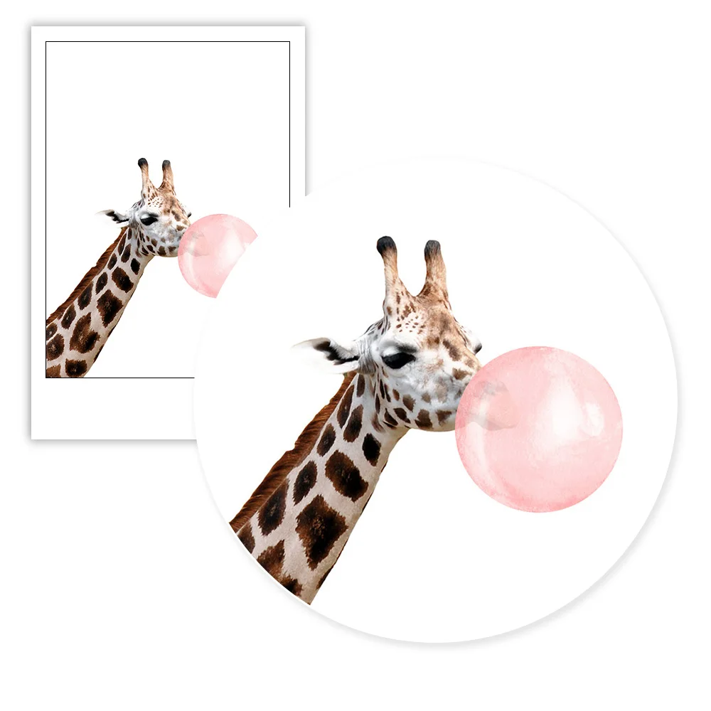 Pink Giraffe Zebra Animal Poster and Prints Canvas Art Painting Wall Nursery Decorative Picture Nordic Style Kids Decoration | Дом и сад