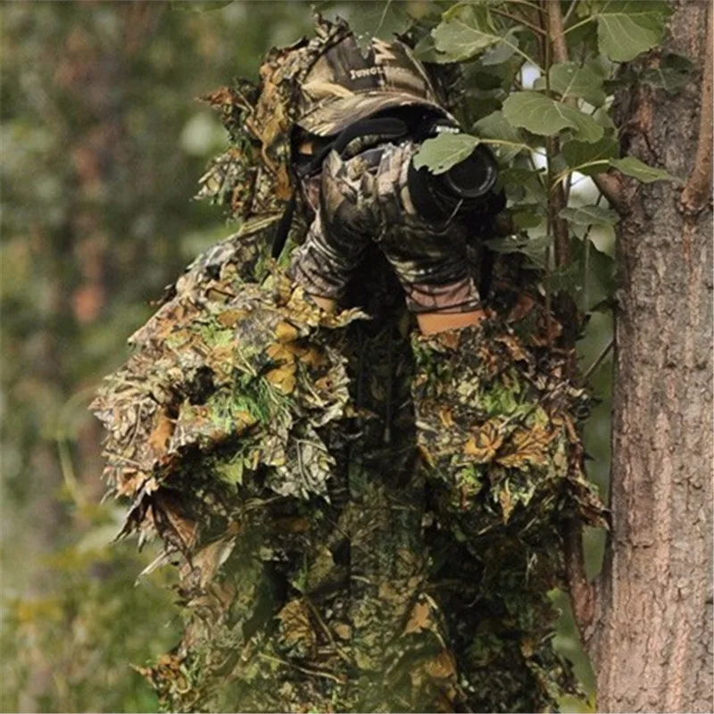 Унисекс Chasse Топ Пейнтбол Ghillie костюм камуфляж 3d лист Realtree Снайпер для отдыха на
