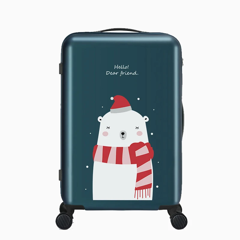 Polar bear AJI модный лакированный дизайн чемодан на колёсиках для путешествий, багаж, Спиннер, колеса, немой замок TSA, PC Carry-Ons 20 24 дюймов A7002 - Цвет: Polar bear