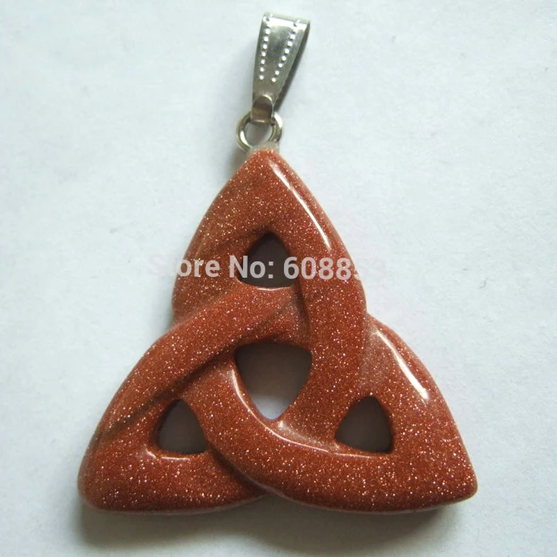 1 шт. Triquetra Натуральный камень кулон Keltic узел для изготовления браслета Ассорти Цепочки и ожерелья делая 32x35 мм