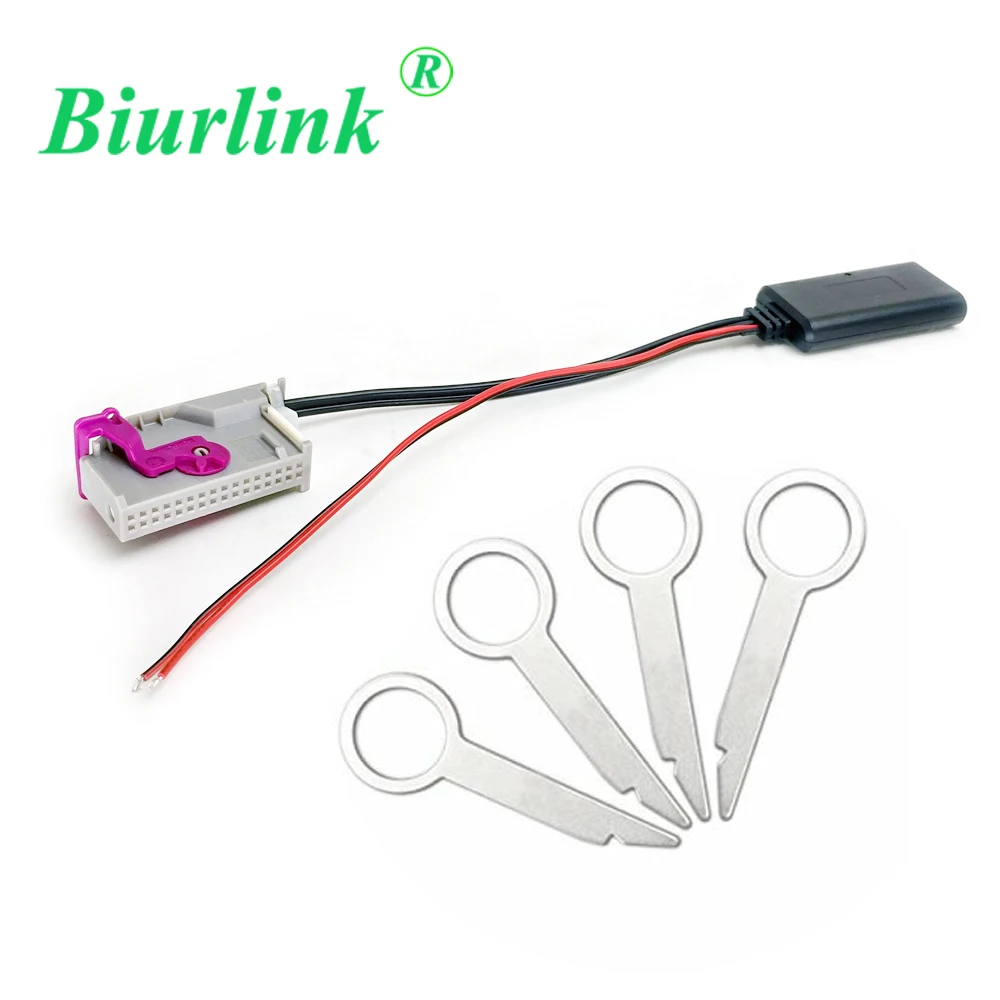 Biurlink 4 шт. ключи для удаления CD и 32 Pin RNSE AMP разъем AUX в беспроводной модуль Bluetooth адаптер для Audi A3 A4 A6 A8 TT
