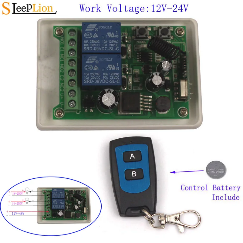 Sleeplion двери гаража мотор умный переключатель 12V 24V 36V 48V 2CH системы дистанционного