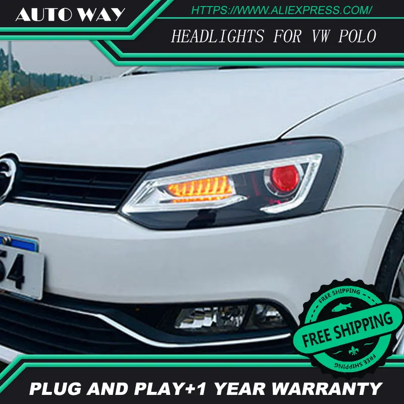 Автомобильный Стайлинг для VW POLO фары 2011- для polo фары передние Биксеноновые линзы двойной луч HID комплект