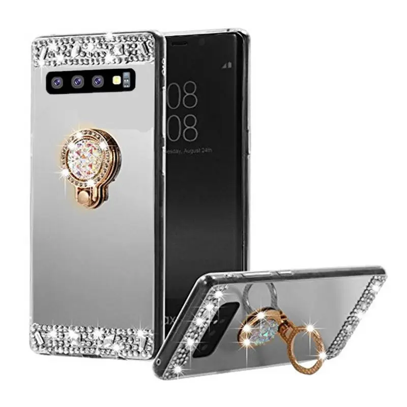 Зеркальный блестящий чехол для Samsung Galaxy S10 S10e J4 J6 Plus A7 A9 2018 A9s Star pro модный кольцевой