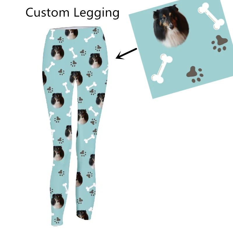 Customize Legging Качественные женские леггинсы персональный 3D ПРИНТ леггинсы Настройка пуш-ап эластичный фитнес тонкий дизайн собака животное забавные брюки - Цвет: Customize Legging