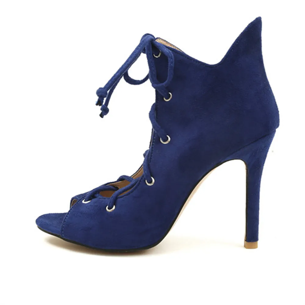MORAZORA 2018 new style boots women top quality flock summer shoes sexy peep toe cross tied party wedding high heels shoe | Обувь