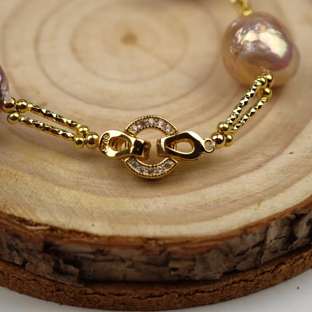 2018 г. Очаровательная Уникальный браслет естественный пресноводный жемчуг Стекло