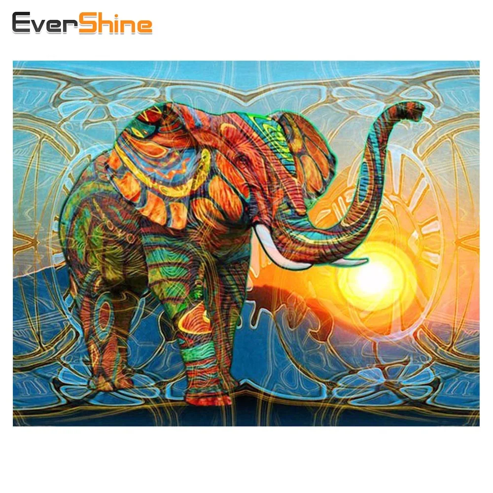 EverShine DIY Алмазная вышивка слон 5D картина животное мозаика продажа полная дрель