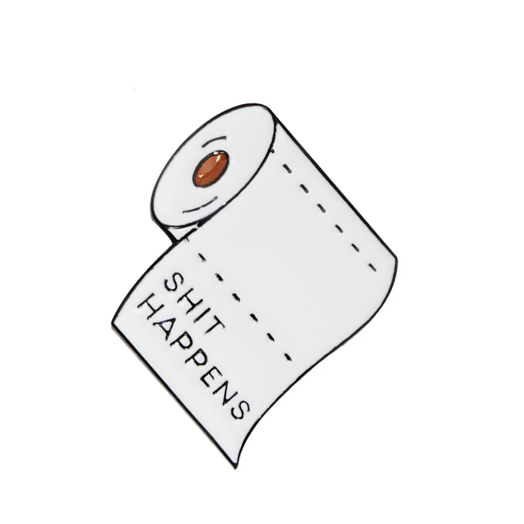 Металлическая брошь в виде рулона туалетной бумаги | Украшения и аксессуары