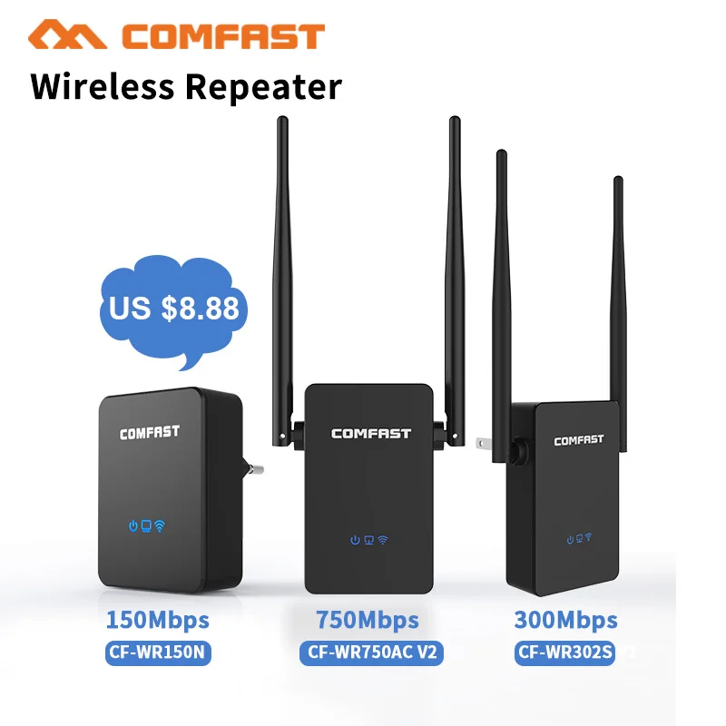 750 150 Мбит/с Wi Fi маршрутизатор/ретранслятор/точка доступа 2 * 5dBi антенна высокой