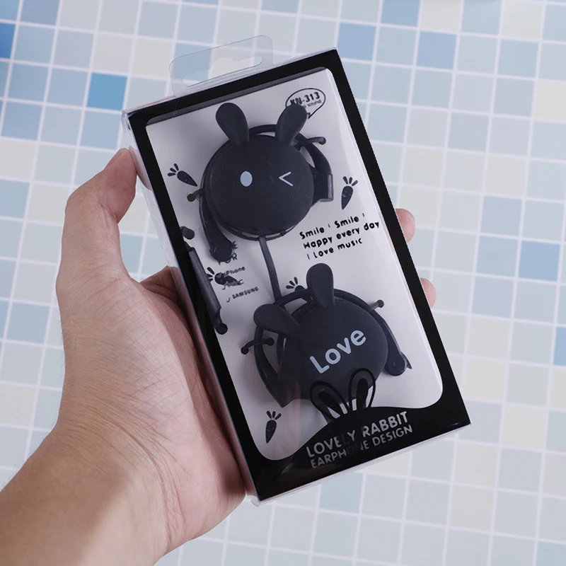 Милые Мультяшные стереонаушники с кроликом наушники микрофоном 3 5 мм