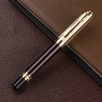 luxury beautiful golden carving roller ball pen new 0 5mm black ink refill metal ballpoint pen for student school supplies