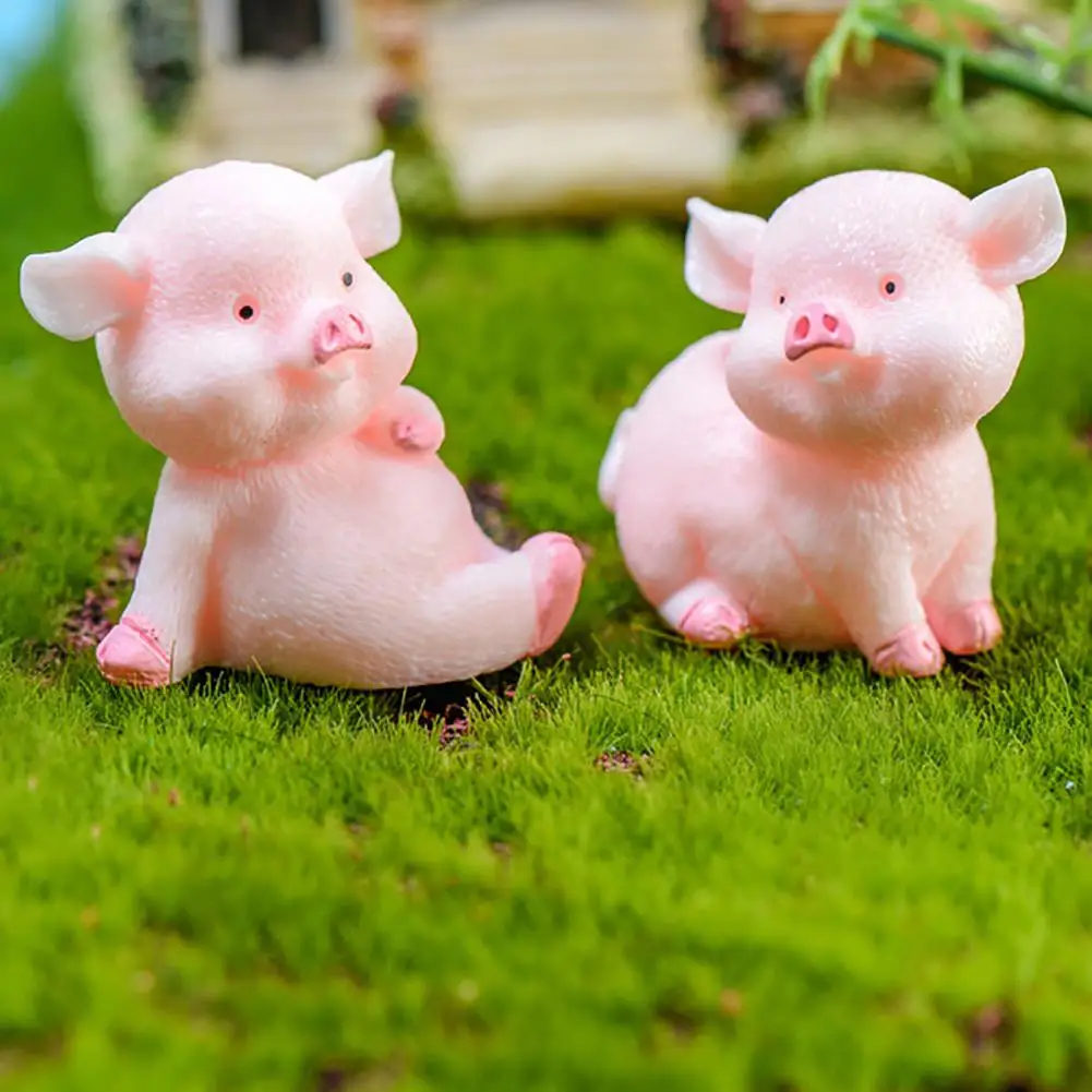Настольная Смола Модель свинья фигурка скульптура DIY ремесло брелок для