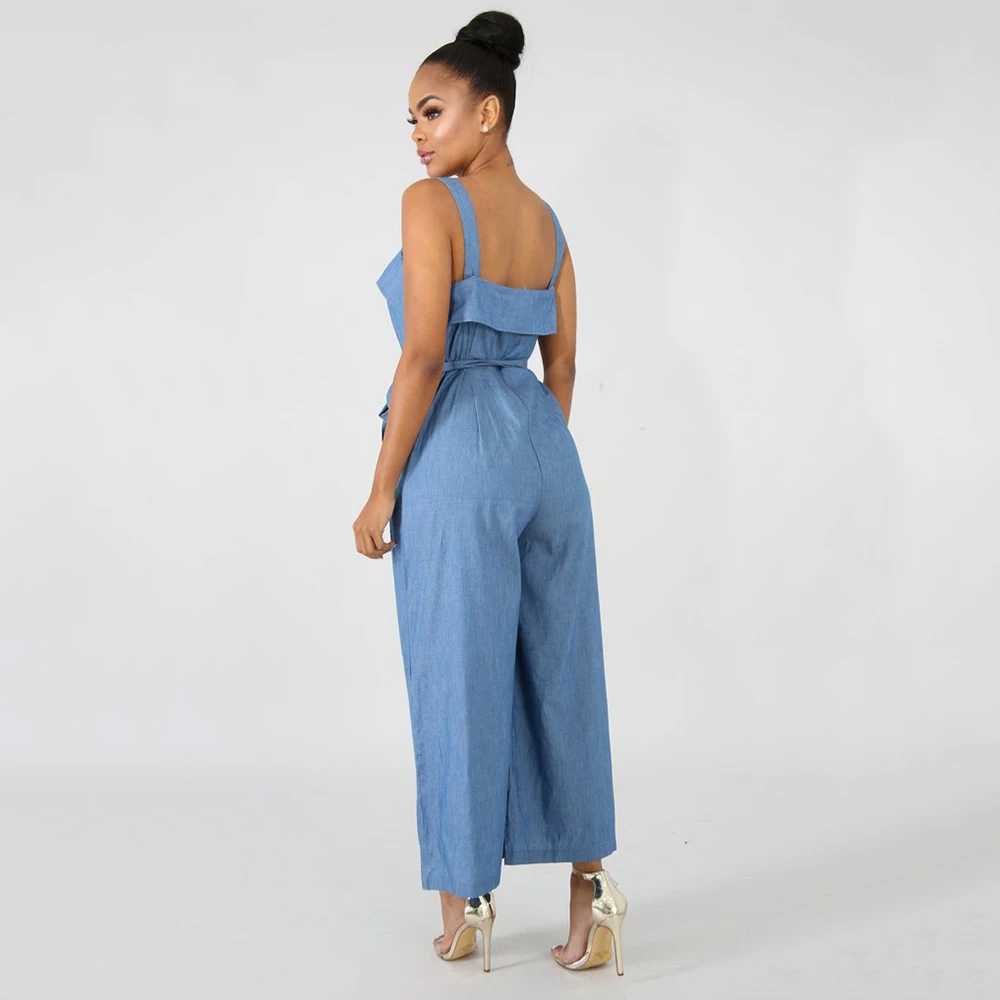 Женские сексуальные комбинезоны на бретельках повседневные широкие брюки