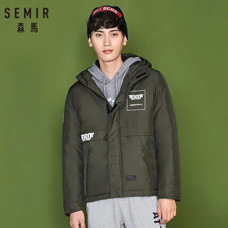 SEMIR 2019 мягкая ткань зимняя мужская куртка утолщенная Повседневная хлопковая