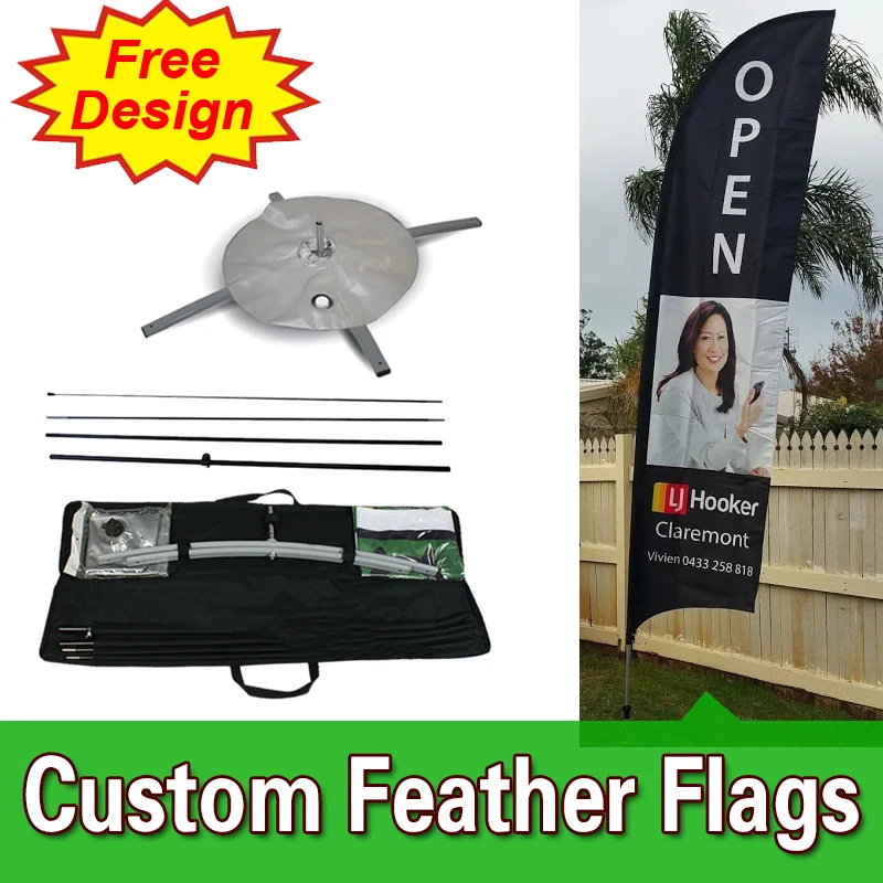 

Free Design Free Shipping Double Sided Flag Banner Cross Base Cheap Promotional Sail Flags Sail Flag Banners Custom Feather Flag