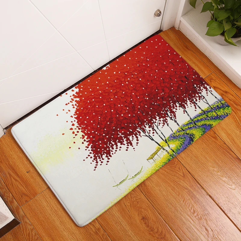 Придверные коврики с рисунком из мультфильма цветные красивые принтом дерева