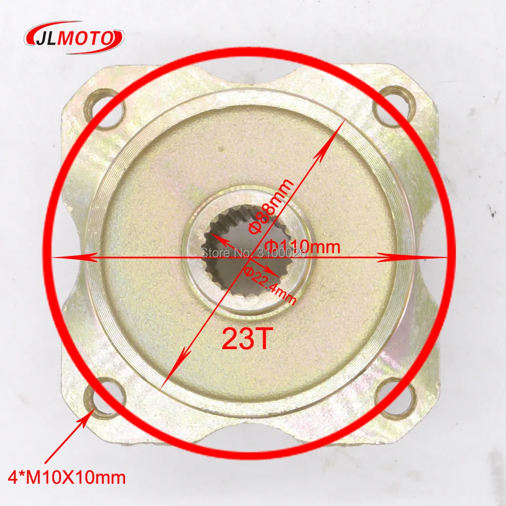 23T 110*4 стержня M10 ступица заднего колеса подходят для китайские ATV 110cc 125cc 150cc Go Kart гольф-кары Багги квадроцикл Запчасти