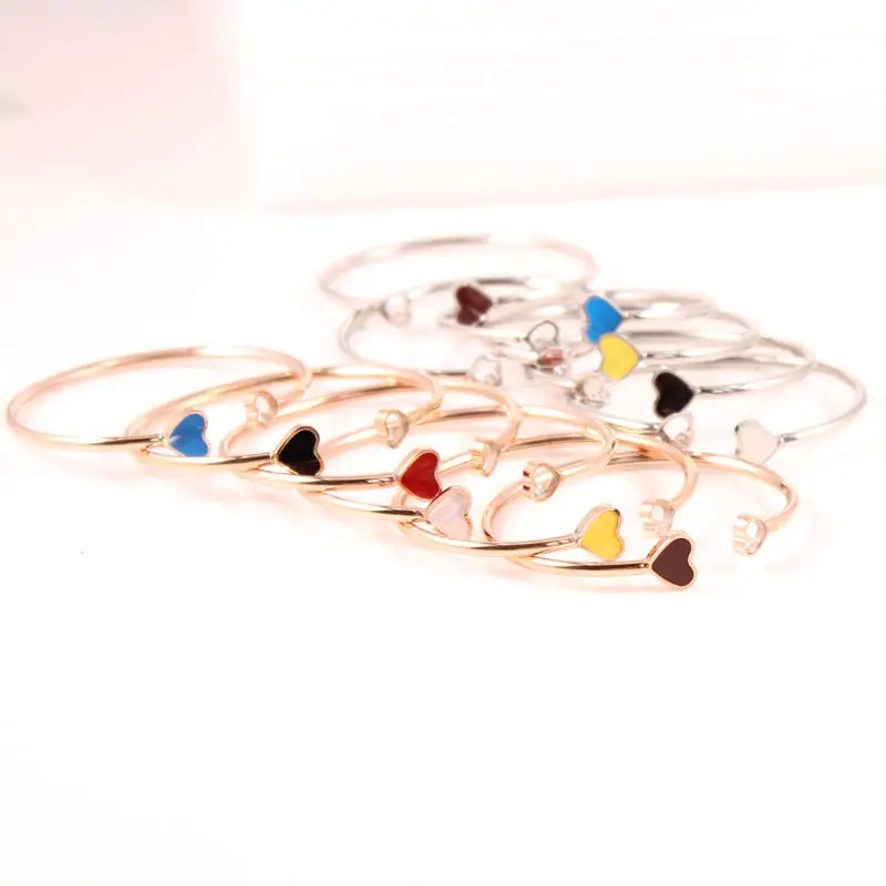 2017 Женский Летний Браслет-манжета с сердечками браслет розового золота из