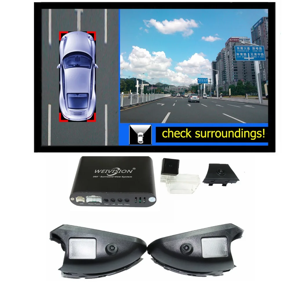 WEIVISION 360 Автомобильный видеорегистратор с видом птичьего полета запись панорама