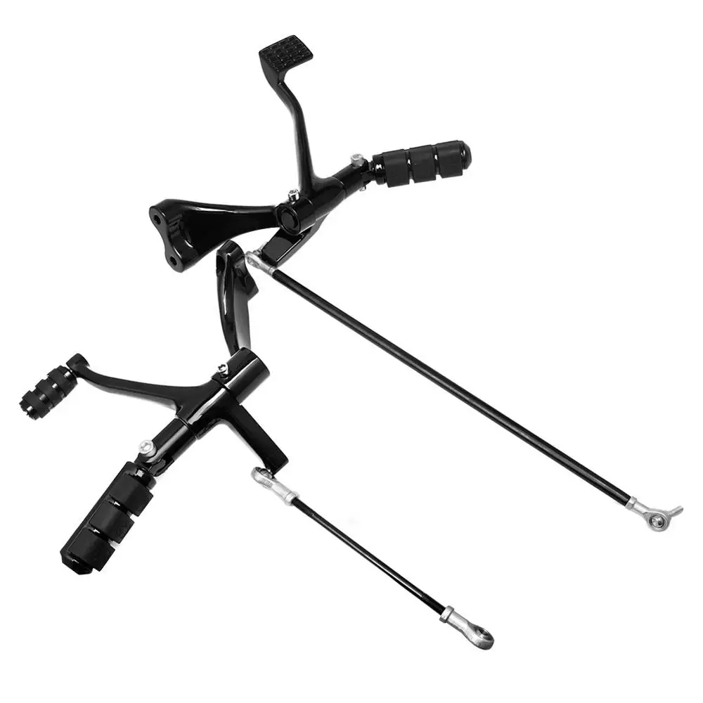 

Мотоциклетные черные/хромированные передние элементы управления полный комплект колышки и рычаги и тяги подходят для Harley Sportster XL 883 1200 1991-2016 15