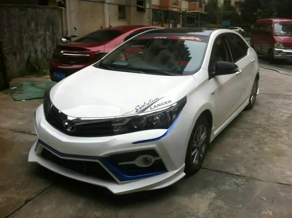 PP/автомобиль frp Автомобильный кузов Corolla кузов комплект передний и задний бампер+ боковые юбки для Toyota Corolla- комплекты кузова