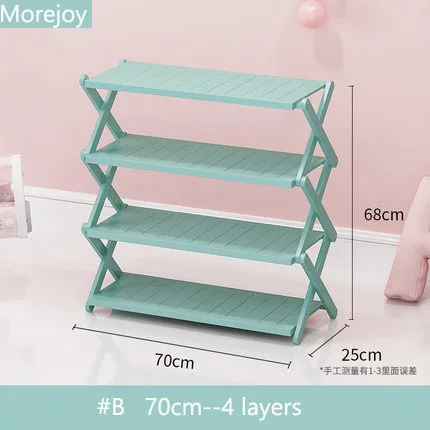 Morejoy многослойная домашняя Студенческая кровать экономичный дверной проем обувной шкаф простая Пыленепроницаемая установка Складная бамбуковая полка для обуви - Цвет: B 70cm 4 layers