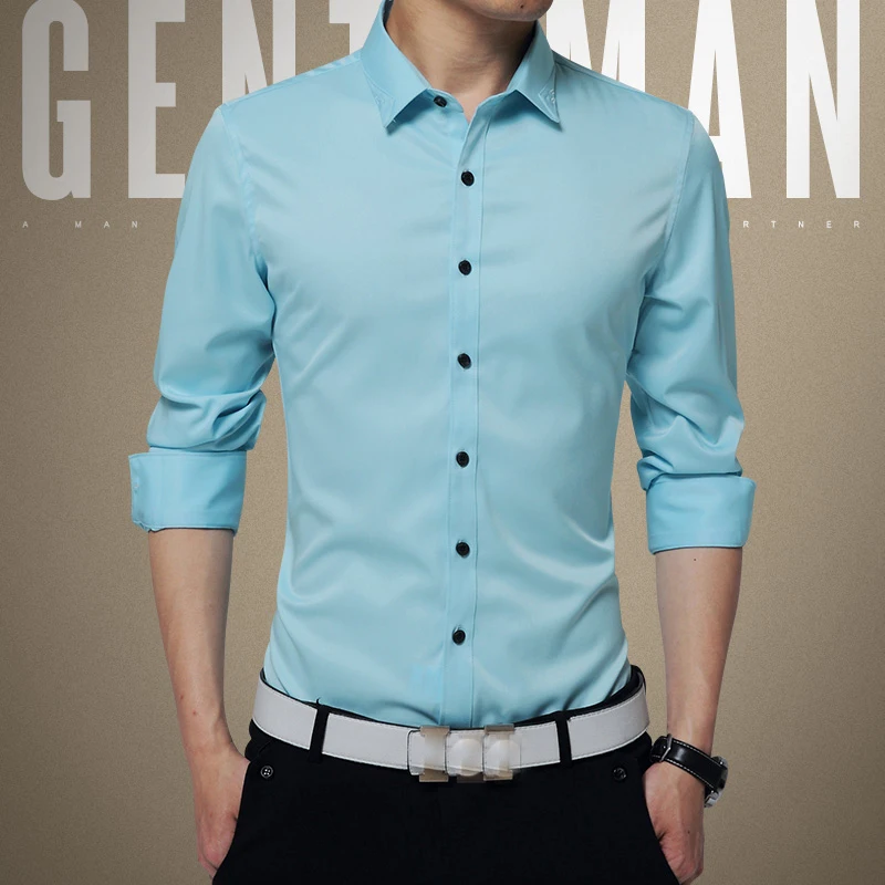 Новинка 2016 весенне осенние хлопковые + Шелковые Классические рубашки