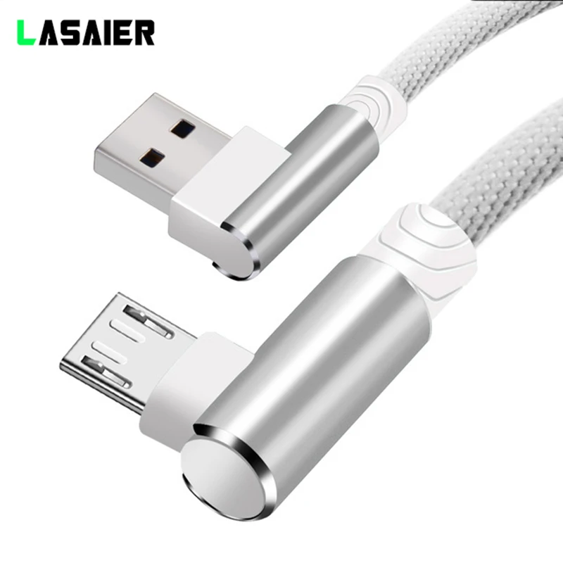Micro USB кабель 90 градусов локоть игры 2.4A Быстрая зарядка данных синхронизировать