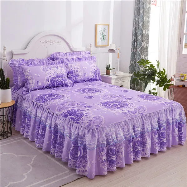 13 Романтическая кровать юбка Нескользящая простыня покрывало шифон простыня для свадебного украшения покрывало на кровать с резинкой - Цвет: 13