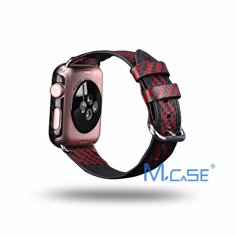 Mcase Новое поступление для Apple Watch чехол из углеродного волокна крышка 42mm38mm Роскошный ультра тонкий чехол из натурального углеродного волокна для iWatch чехол