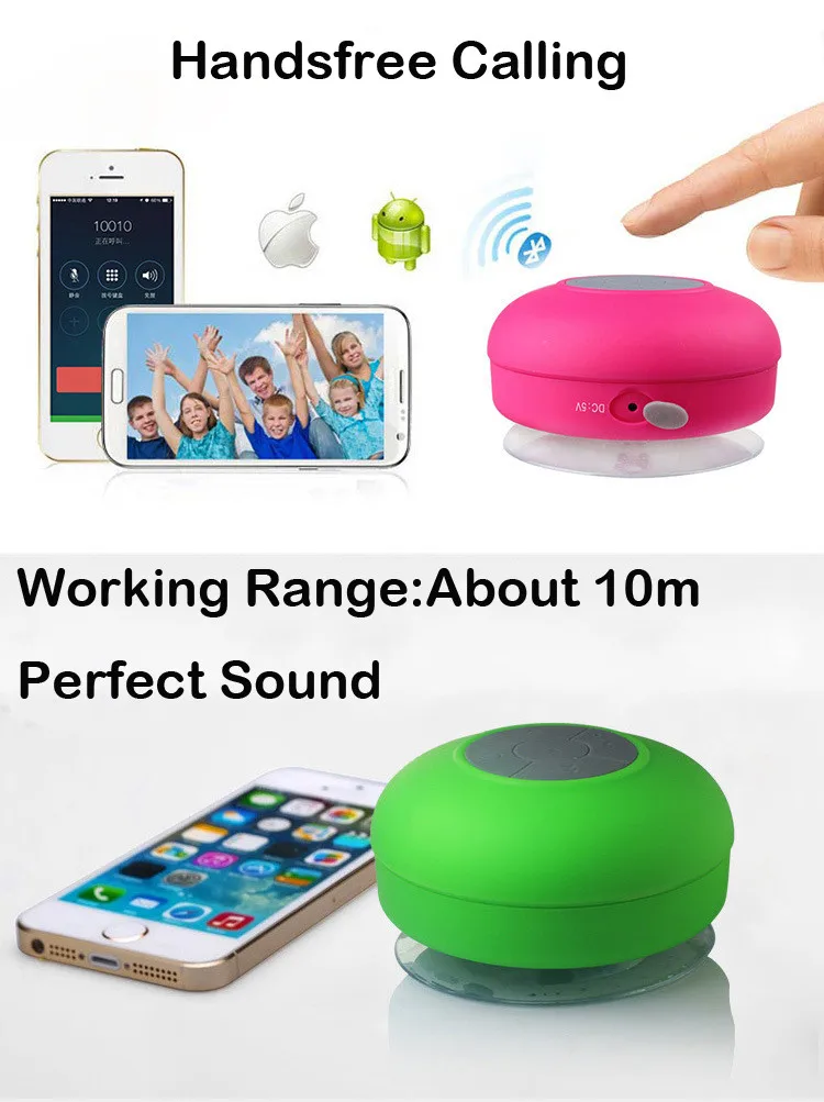 BTS-06 Водонепроницаемый мини портативный Душ Bluetooth динамик с присоской Поддержка Hands-free Звонки функция для мобильного телефона