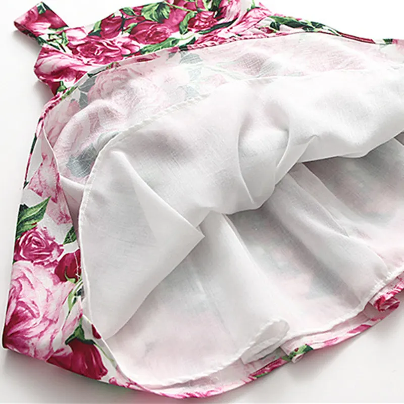 Платье для девочек + сумка Летнее платье с цветочным рисунком маленьких Вечерние