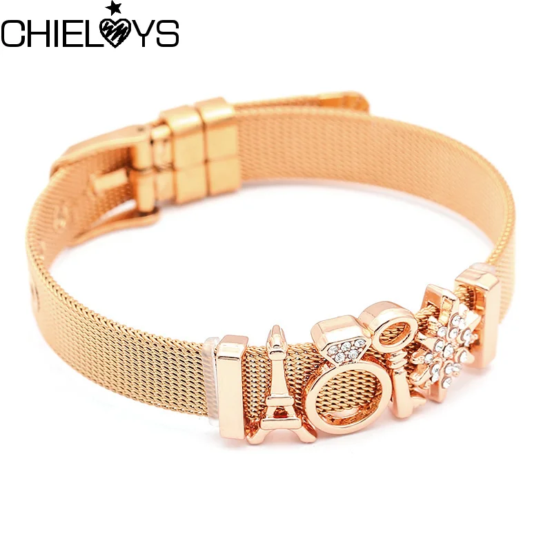 Браслеты CHIELOYS из нержавеющей стали женские роскошные ювелирные украшения от