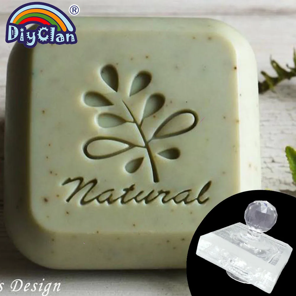 Stamp with handle Милый тропический лист, Форма мыла ручной работы, штамп, прозрачный, сделай сам, натуральный органический стеклянный мыло, акриловое мыло, инструменты для изготовления мыла - Цвет: Stamp with handle