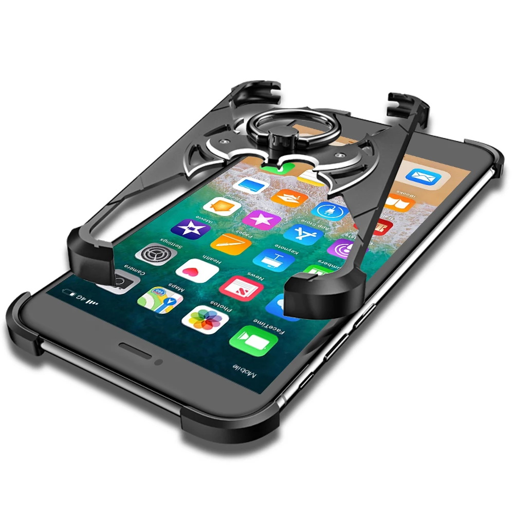 OATSBASF для iPhone 7 8 чехол летучая мышь дизайн бампер подушка безопасности металлический чехол роскошное кольцо держатель индивидуальный корпус для iPhone 7 8 Plus чехол