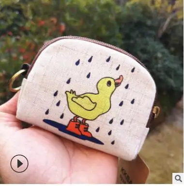 duck Льняные женские Мини-кошельки с мультяшным Тоторо, детские маленькие сумочки, сумки для денег, женские кошельки, женские кошельки для девочек и мальчиков - Цвет: duck