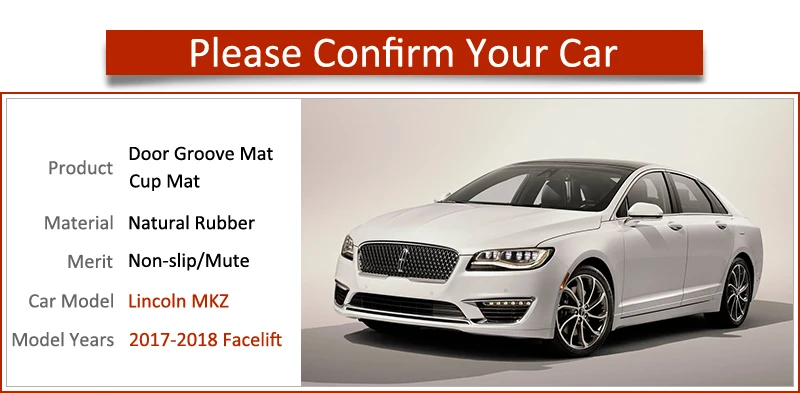 Противоскользящие резиновые коврики подставка для ворот коврик чашки Lincoln MKZ 2017