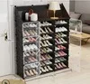 Многоцветный DIY Multi-layer Economical Simple Shoe Cabinet Economize Space Doorway Cabinets Dustproof Home Shoe Shelf Cabinet High Quality - Цвет: Многоцветный