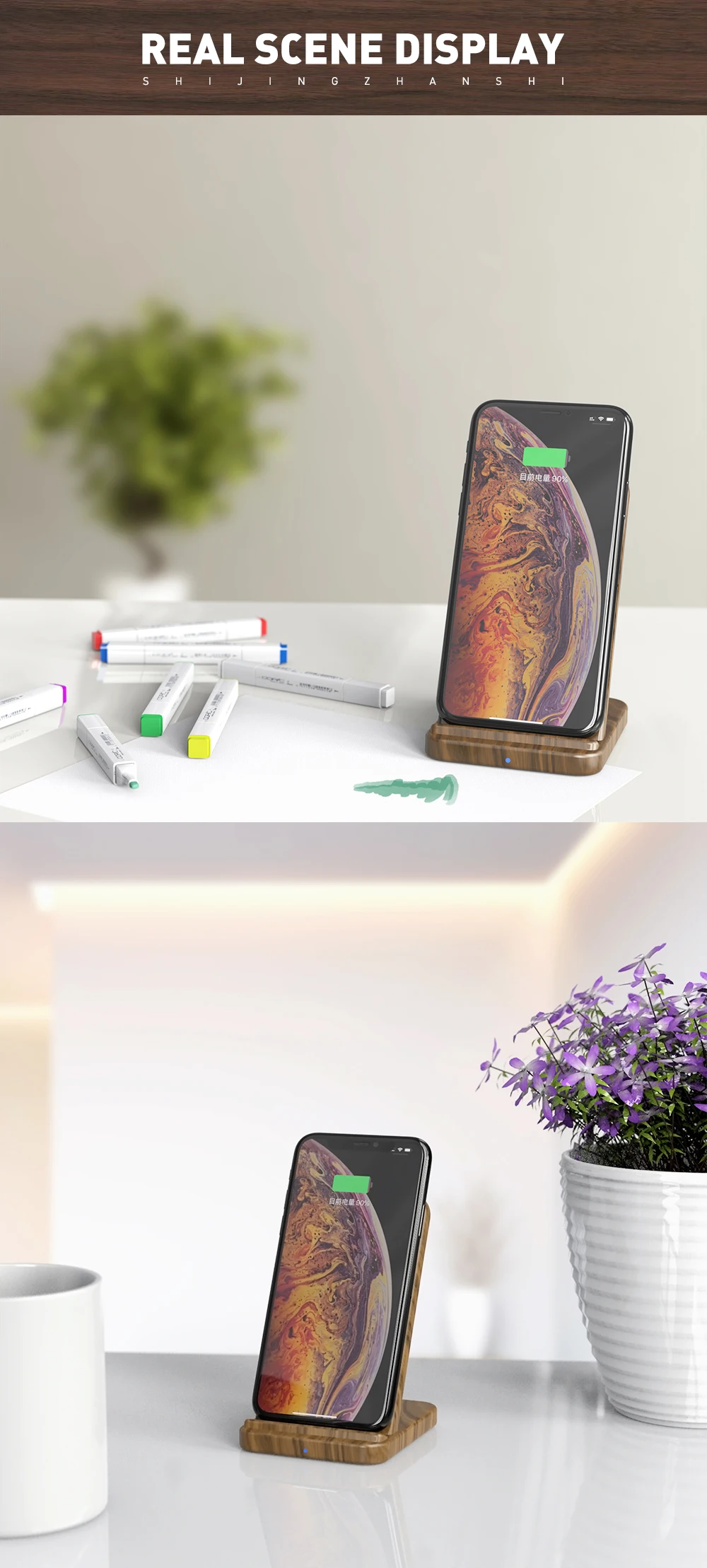KEYSION 10 Вт деревянное Qi Беспроводное зарядное устройство для iPhone 11 Pro XR XS Max Xiaomi mi9 быстрая Беспроводная зарядная подставка для samsung S10 S9 S8