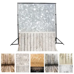 Виниловый фон для студийной фотосъемки с изображением рождественской вечеринки серебристых золотистых блесток деревянного пола детская игрушка кукла