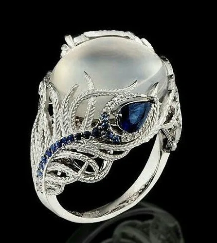 Роскошные женские обручальные кольца Delicated Jewelry для женщин лунный камень серебро