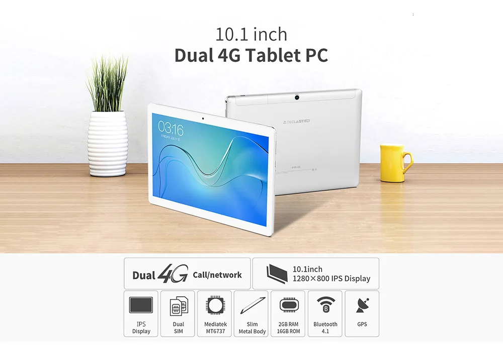 Teclast P10 4G планшетный ПК 10,1 дюймов ips 1280*800 Android 8,1 MTK 6737 четырехъядерный 2 Гб ОЗУ 16 Гб двухдиапазонный 4850 мАч телефон фаблет gps