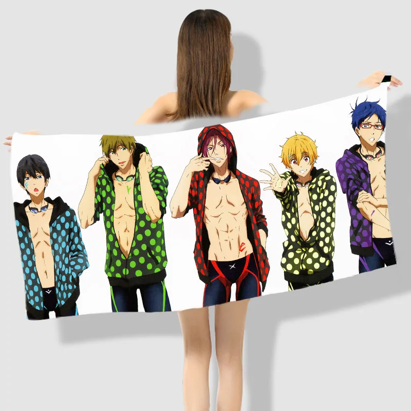 Аниме Манга бесплатно! IWatobi купальный клуб банное пляжное полотенце ванная комната 001