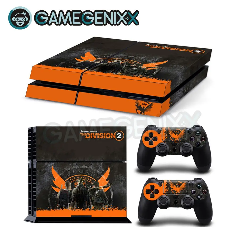 Виниловая наклейка на кожу GAMEGENIXX для консоли PS4 и 2 контроллера Дивизион
