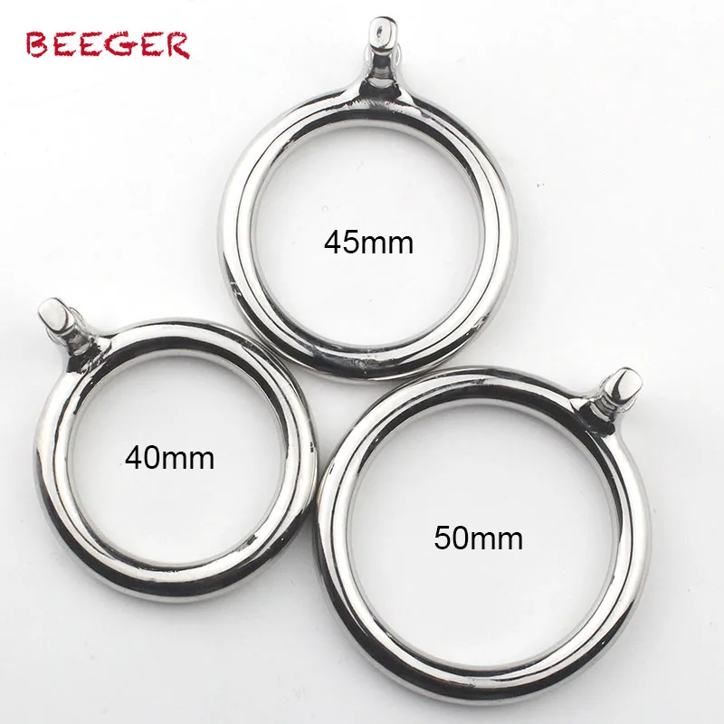 BEEGER Chastity Ring Stainless Steel Cock Ring For Chastity  Device