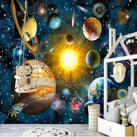 custom modern hand painted 3d cartoon universe starry mural wallpaper childrens bedroom wall home decoration wall cloth tapety