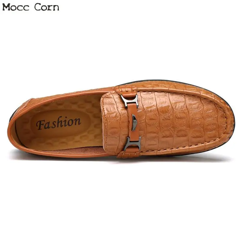 Plus Size 38~47 Men Genuine Leather Loafers Crocodile Shoes Breathable Mens Driving Spring Slip On Flats Moccasins Homme | Обувь