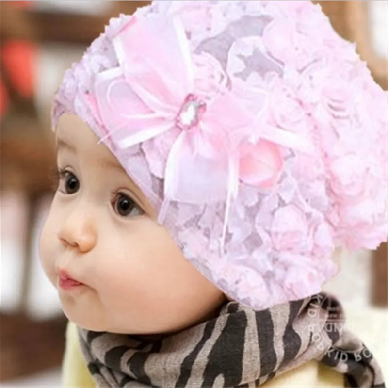 wholesale 2pcs Girls Hats summer Baby Beanie Warm Christmas photography flower Gifts newborn props Kids handmade cap children | Детская