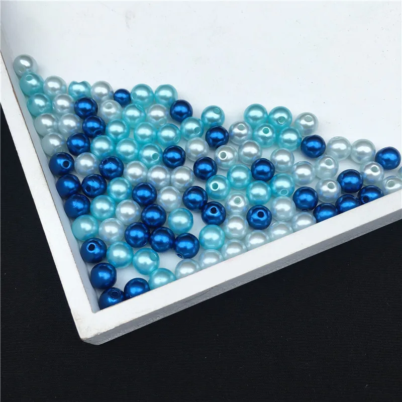 Mixer Blue 36-500 штук 3/4/5/6/8 мм Цвет Прямые рваные имитация жемчуга DIY ручной работы из бисера бусины Материал для колье и сумки аксессуары - Цвет: Mixer Blue